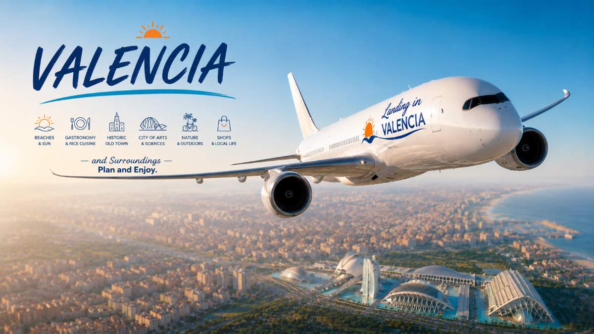 A plane that is going to land in Valencia